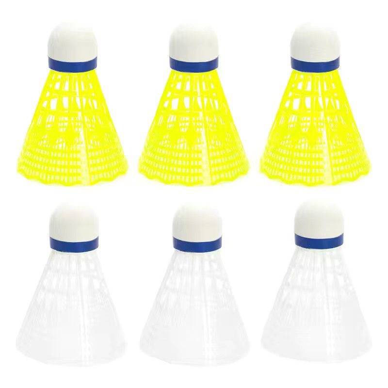 6 yellow and white badmintons